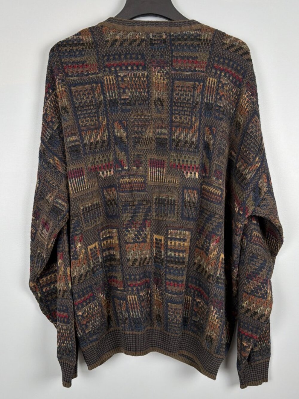 Vintage Croft & Barrow Cardigan Mens L Brown Eclectic Grandpa Academia Oversized - Picture 5 of 7
